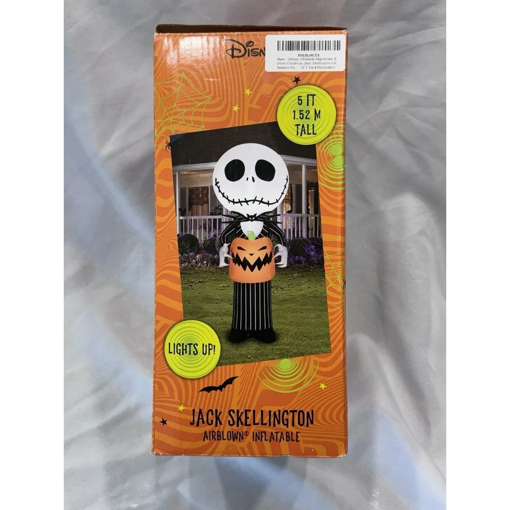 Disney The Nightmare Before Christmas Light Up Jack Skel Inflatable 5' Halloween